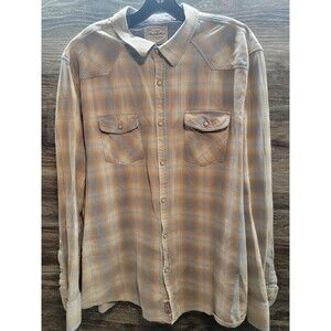 Flag & Anthem Mens XXL Plaid Check Button Up Long Sleeve Shirt